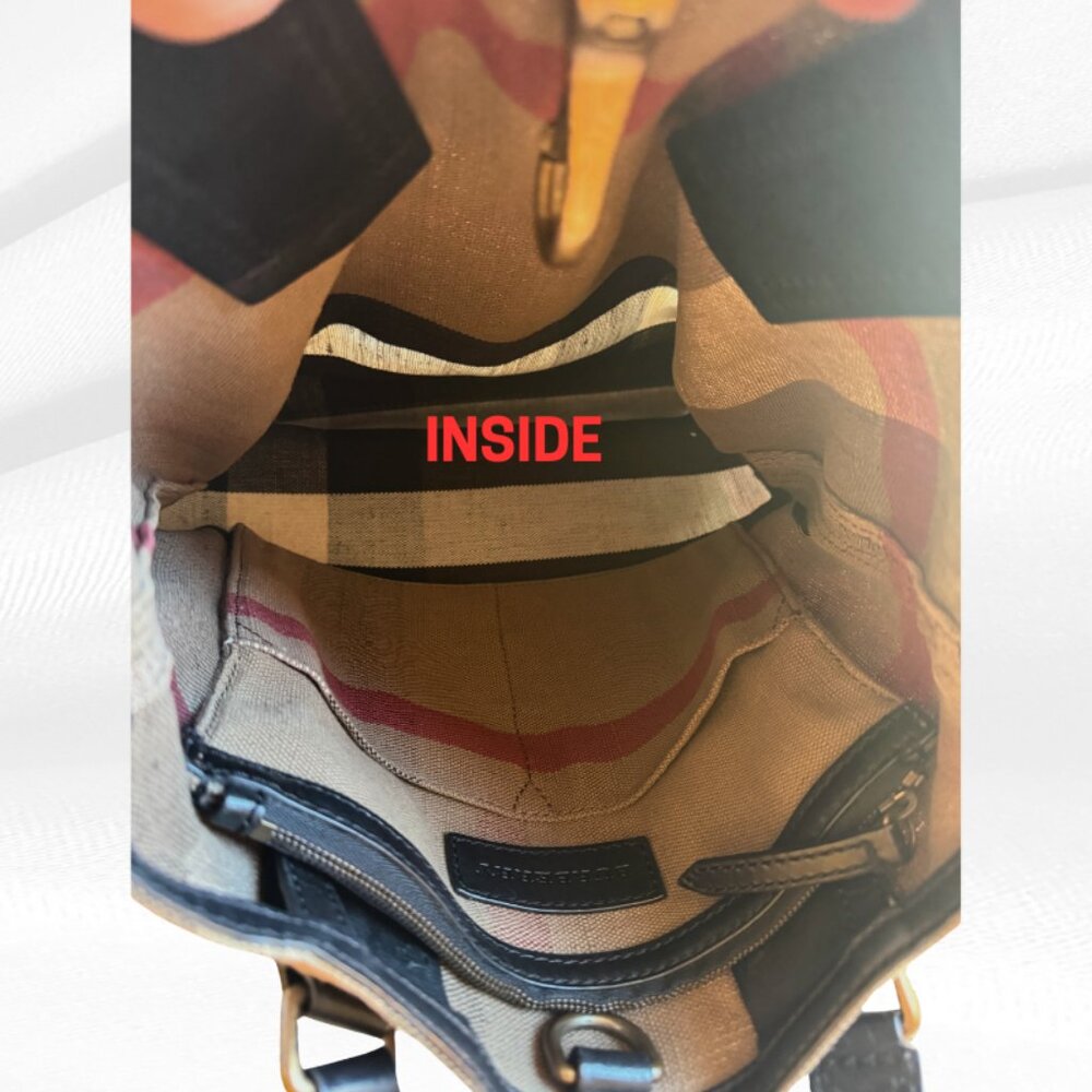 Burberry House Check Canvas and Leather Tottenham Tote Bag Pre-Owned - Picture 11 of 17